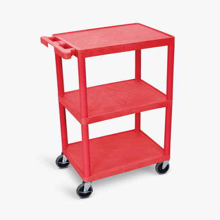 LUXOR 3 Shelf Utility Cart Red HE34-RD